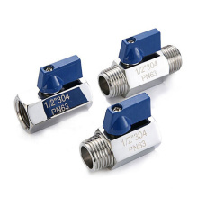 1/2" SS304 316 BSP NPT male and female threaded with butterfly manual mini ball valve,mini ball valve stainless